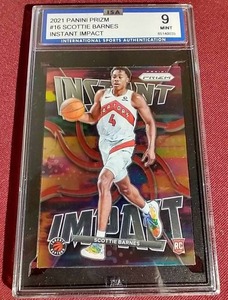 lot 146 image: 2021 Prizm Scottie Barnes Rookie Card - ISA 9