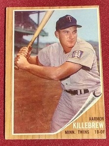 lot 148 image: 1962 Topps Harmon Killebrew Card