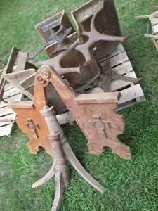Antique wood and cast iron school d...