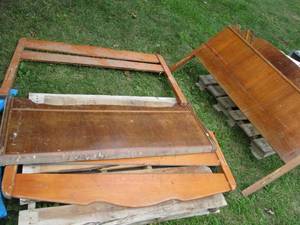 3 vintage Wood head and footboards ...