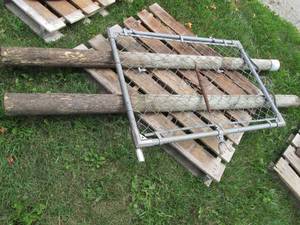 Vintage chain link fence gate with ...