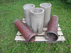 3-Cement and 2-Tera Cotta chimney c...