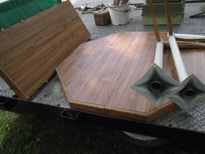 Wood top Octagon table with metal f...