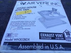 30 Whole House Attic fan still in box