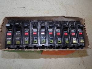 10 Square D 15 Amp Breakers unused