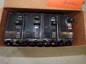 4  Square D 30 Amp Double Pole Breakers unused