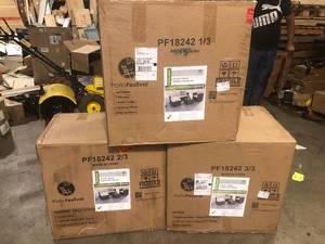 lot 1 image: Patio Festival 6-Piece Wicker Outdoor Sectional Set with Beige Cushions customer return see pictures