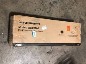 lot 5 image: FLEXIMOUNTS 36 in. W x 24 in. D Steel Garage Wall Shelf in Black (4-Pack) customer returns see pictures