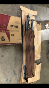 lot 12 image: Outsunny 10 ft. Hanging Tilt Cantilever Offset Patio Umbrella with UV and Water Fighting Material and a Sturdy Stand in Brown customer return review pictures