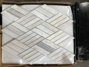 lot 32 image: Lot of 6 boxes MSI Angora Rhombus 12.45 in. x 10.83 Marble Wall Tilecustomer return review pictures