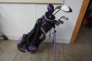 lot 24 image: golf clubs and bag