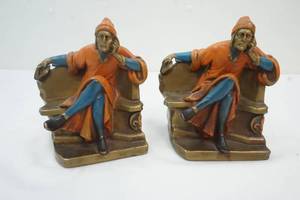 lot 183 image: Vintage Brass Bookend Set