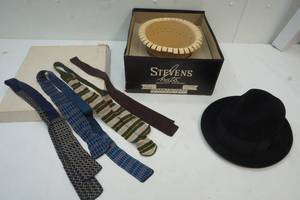 lot 324 image: Vintage top hat and Ties