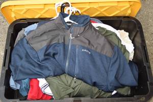 lot 9 image: Bin of Large Size Sweatshirts and Shirts