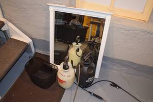 lot 83 image: Mirror with Bug Sprayers and Basket