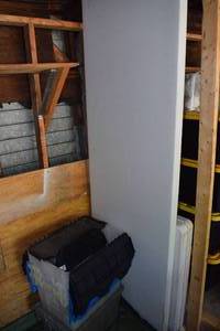 lot 30 image: 2 Folding Tables, Assorted Storage Bins