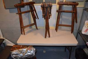 lot 114 image: 4 Directors Chairs with Canvas Seats COLLECTIBLE ORIGINAL Telescope Folding Furniture Company