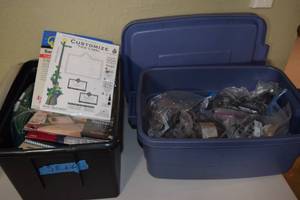 lot 132 image: 2 Bins of Cords and Office Goods