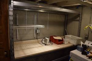 lot 153 image: USF Steel Metal Shelf CONTENTS NOT INCLUDED ONLY SHELF BRING TOOLS TO DISASSEMBLE