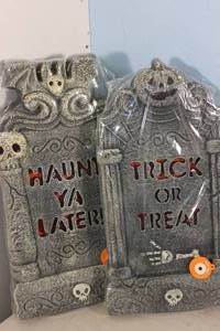 lot 30 image: 2ct Hyde & EEK Light Up Tombstones Halloween Decoration