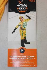 lot 39 image: Kids Glow in the Dark Biohazard Halloween Costume Jumpsuit - Hyde & EEK Boutique