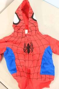 lot 135 image: MARVEL SPIDER-MAN Toddler Red Blue HOODED FLEECE Zip Jacket 18 Mths
