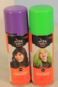 lot 181 image: 2ct Hyde & EEK Temporary Hair Color Spray Purple and Green