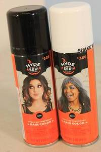 lot 183 image: 2ct Hyde & EEK Temporary Hair Color Spray Black and White