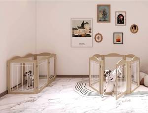GHQ&ME No-Assembly Freestanding Pet Gate with Door