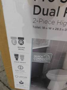 lot 47 image: Glacier Bay 2-piece 1.1 GPF1.6 GPF Dual Flush Round Toilet in White