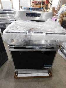 lot 12 image: Hisense 30-in 6 Burners 5.8-cu ft Self-Cleaning Air Fry Convection Oven Freestanding Natural Gas Range (Stainless Steel)