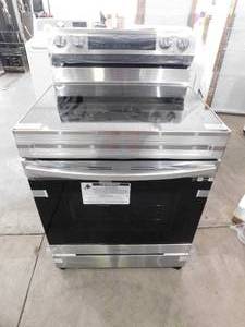 lot 15 image: Samsung 30-in Smooth Surface 5 Elements 6.3-cu ft Self-Cleaning Air Fry Convection Oven Freestanding Smart Electric Range (Fingerprint Resistant Stainless Steel)