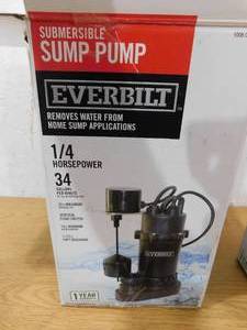 lot 56 image: Everbilt 14 HP Aluminum Sump Pump Vertical Switch