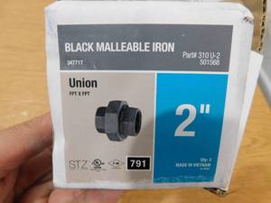 lot 72 image: (3) STZ 2 In. Black Pipe Union