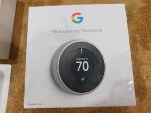 lot 96 image: Google Nest Learning Thermostat - Smart Wi-Fi Thermostat - Stainless Steel