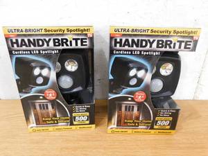 lot 42 image: (2) HANDY BRITE 500 Lumens Multi-Location Cordless Motion-Activated Sensor LED Spotlight