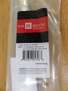 lot 105 image: Rod Desyne 48 in. to 84 in. W 1.5 in. Adjustabe Satin Nickel Closet Rod and Socket Set