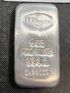 lot 04 image: 5 TROY OZ .999 FINE SILVER ITALPREZIOSI BAR