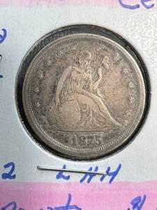 lot 12 image: 1875-S US SEATED LIBERTY 20 CENT PIECE