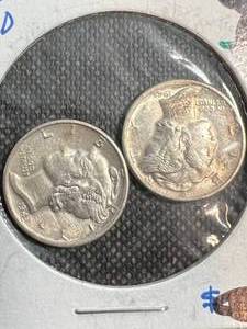 lot 22 image: 2 US MERCURY DIMES 1943-D 1945-D