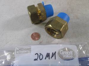 lot 265 image: (FS) 2 Brass 20mm Fittings...