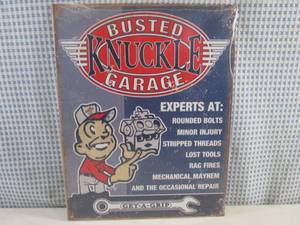 lot 35 image: (EC1) Busted Knuckle Garage Tin Sig...
