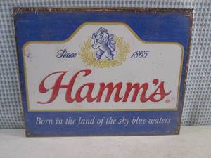 lot 38 image: (EC1) Hamms Beer Tin Sign - 16 x ...