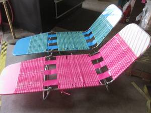 lot 62 image: (F-2) 2 Folding Lounge Chairs...