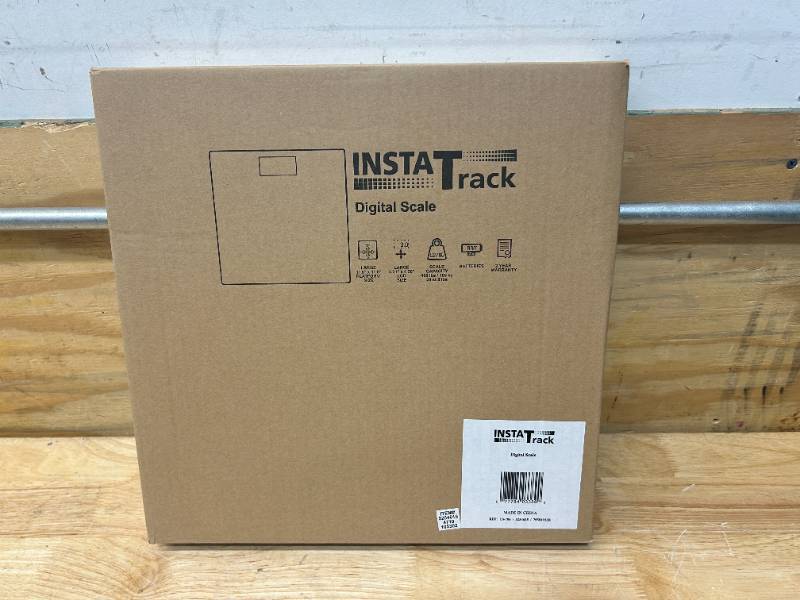 InstaTrack black Large Display Digital Bathroom Scale with Step-On