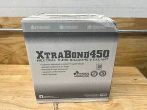 lot 62 image: PREMIER BUILDING SOLUTIONS Case of Xtra Bond 450 Neutral Cure Silicone Sealant- Clear (24 tubes)