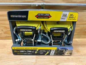 lot 30 image: SMARTSTRAPS Pack of 2- 20 ft Commercial Ratchet Tie Downs