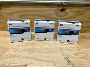lot 57 image: 3M Lot of 3 Rolls- 30711 Hookit 734U Purple 70 mm x 12 m P120 Grit Clean Sanding Sheet Rolls