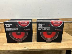 lot 45 image: METRA Lot of 2- 12 Single Sealed Subwoofer Enclosures