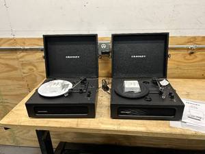 lot 72 image: CROSLEY Lot of 2- Voyager 3-Speed Portable Turntables
